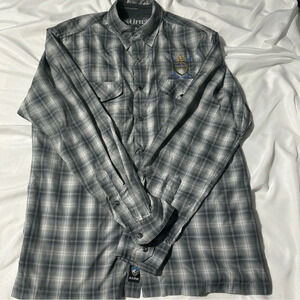 Kühl Mountain Grown Snap Up Long Sleeve Vented  Grey Plaid Size Medium